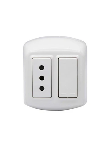 Enchufe + Interruptor Sobrepuesto Blanco Bticino Modus Plus Cal1203bn - Blanco
