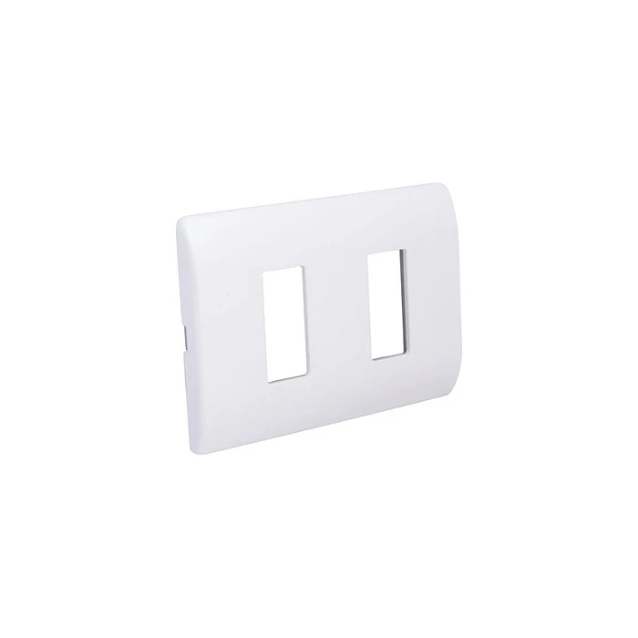 Placa 2 Puestos Blanco c/soporte Schneider Genesis Pack 4 Un 2