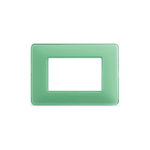 Placa 3 M Color Te Verde con soporte Bticino Matix SAM4803CVCF