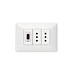 Enchufe Doble + Usb Bticino Matix Blanco Sam5285car Blanco