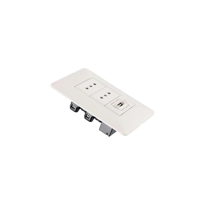 Enchufe Doble + Usb Bticino Matix Blanco Sam5285car Blanco 2