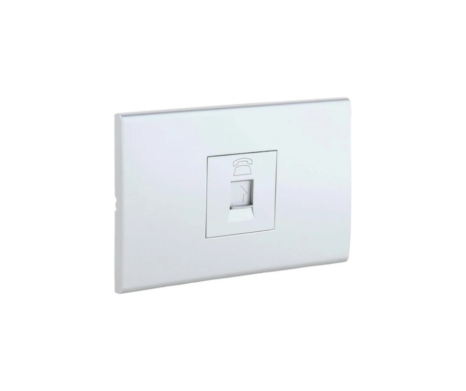 Toma Telefonico Rj11 Plata Halux Series Clio Plateado