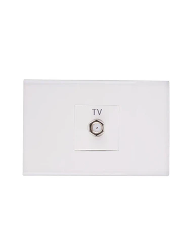 Conjunto Toma Coaxial Tv Blanco Halux Series Clio 99303