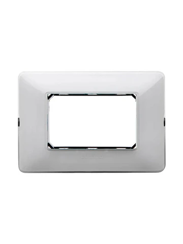 Placa 3 Modulos Bticino Matix Hielo Con Soporte SAM4803CBNF