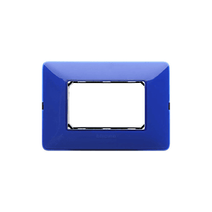 Placa 3 M Color Cobalto C/soporte Bticino Matix SAM4803CBUF