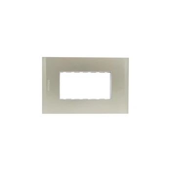 Placa 3 Modulos Bticino Nobile Perla Con Soporte AF5S3NA