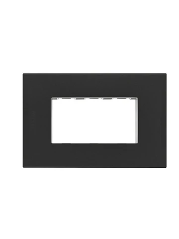 Placa 3 Modulos Bticino Nobile Black Con Soporte AF5S3NG