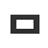 Placa 3 Modulos Bticino Nobile Black Con Soporte AF5S3NG