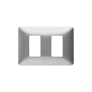 Tapa 2 Modulos Biticino Matix Aluminio Natural SAM503M2AL