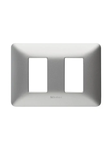 Tapa 2 Modulos Biticino Matix Aluminio Natural SAM503M2AL