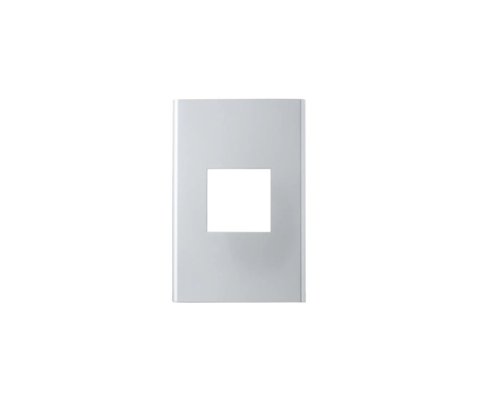 Placa C/soporte 11/2 Posiciones Color Plata Halux Serie Clio
