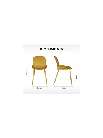 Sillas De Comedor Plos Arizza Set De 4 Amarillo