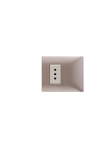 Enchufe Simple Bticino Matix Beige Placa Titanio Sam5113btf Marrón