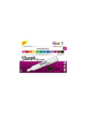 Set Marcadores Sharpie Acuacolor 12 Colores