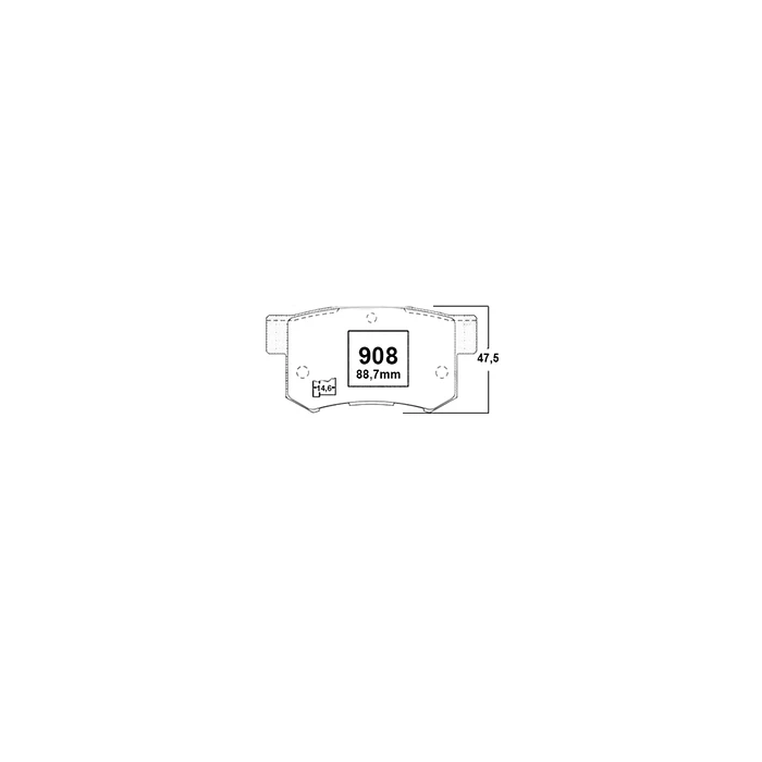 Pastilla de Freno Trasera PP908 Honda Acord 1990 - 2008 1