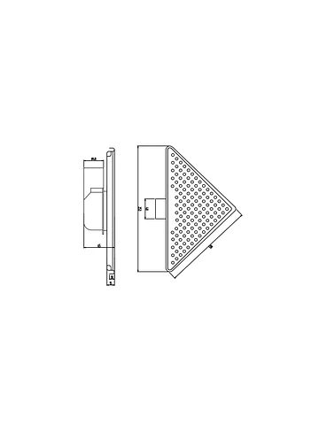 Pileta esquinera acero inoxidable 18.5x18.5 cm