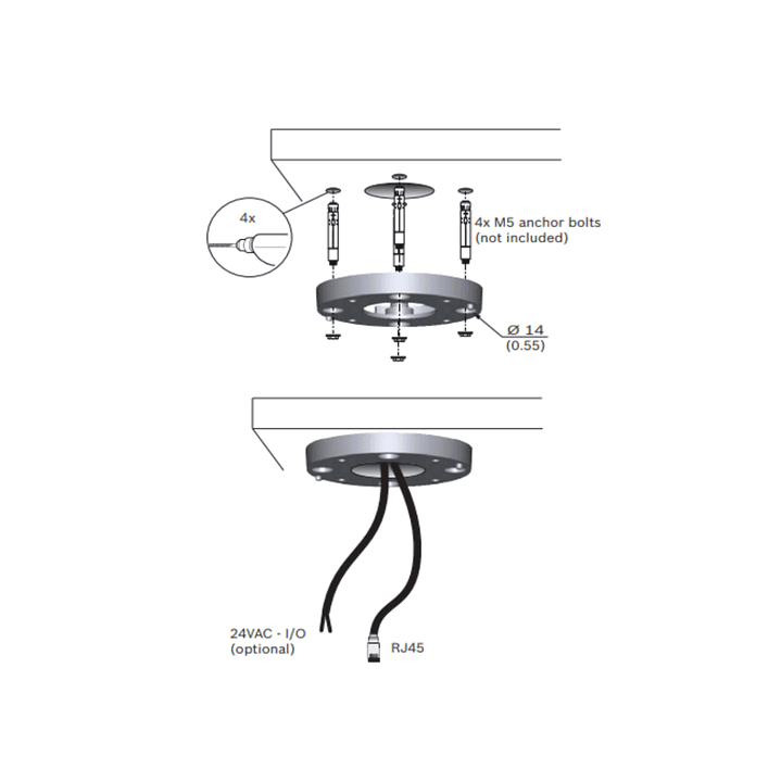 Soporte para cámara tubo colgante NDA-U-PMT 31 cm 5
