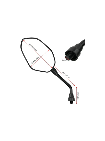 Juego espejos universales para moto hilo 8 mm