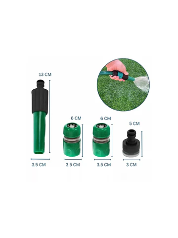 Manguera riego enmallada 1/2" 10 mt pitón y conectores