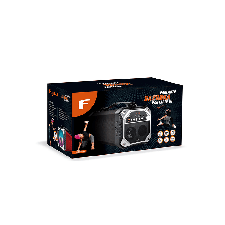 Parlante Bazooka Bluetooth portatil 15W Fujitel 3