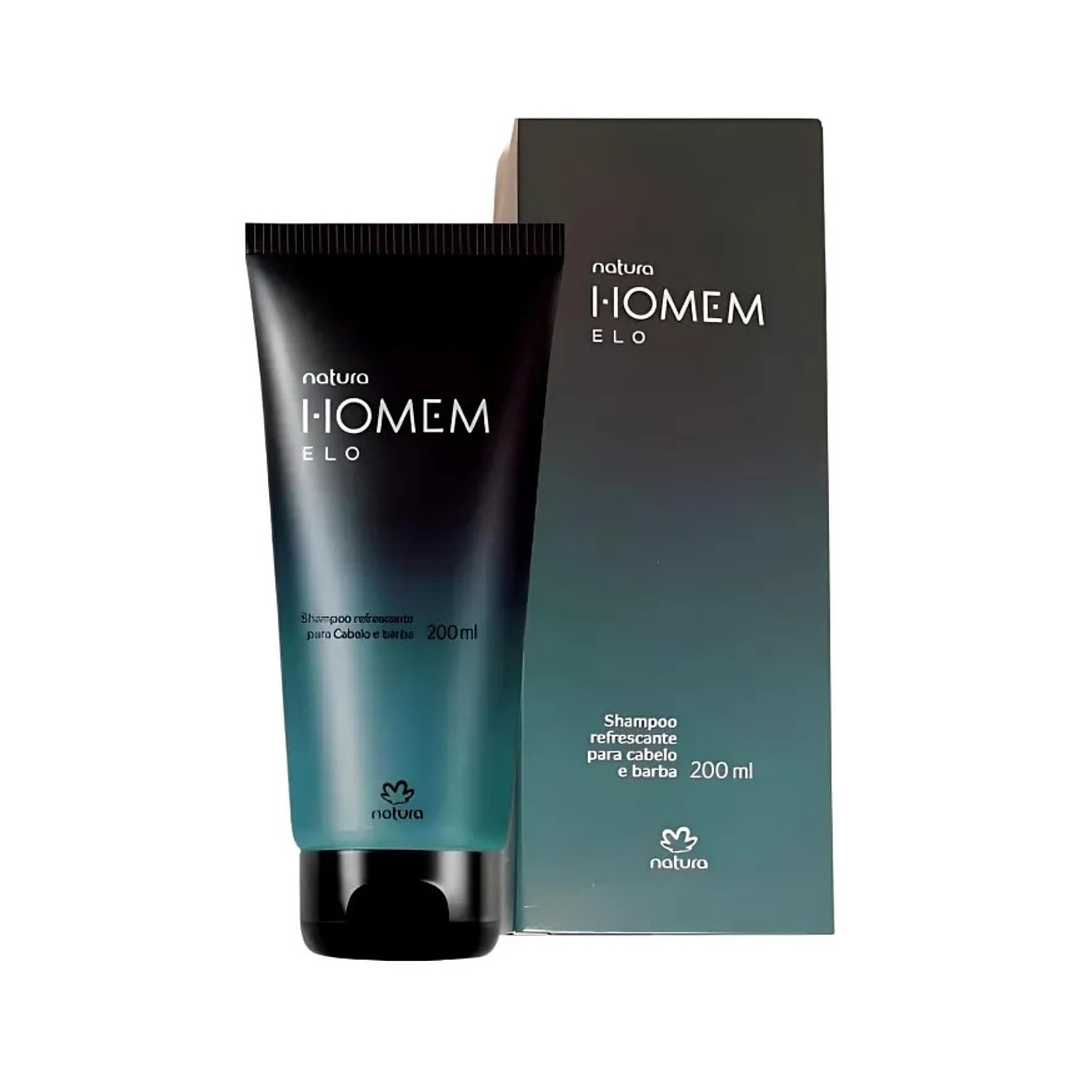 Shampoo refrescante cabello y barba Homem ELO Natura 200ml 2