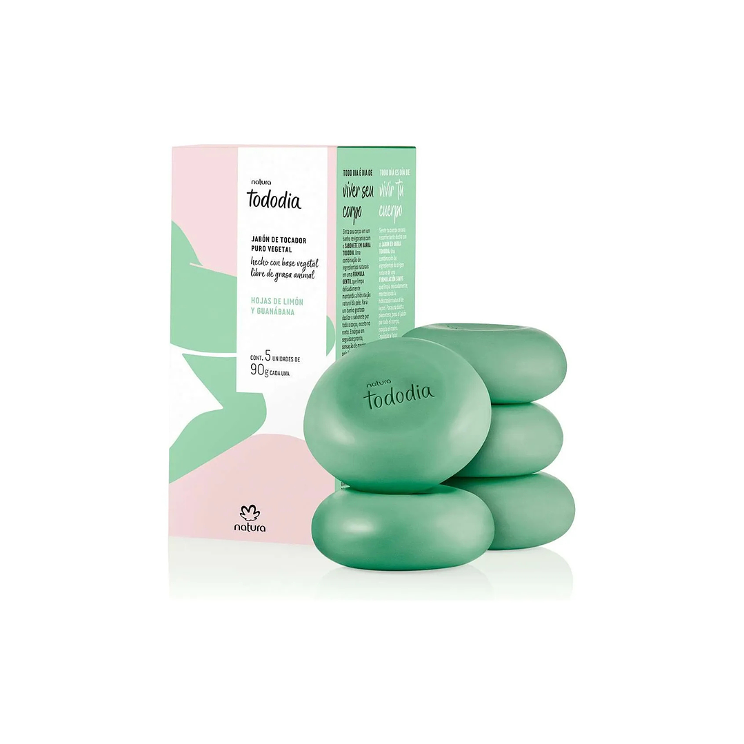 Jabón de tocador 5 unidades Hojas de Limón y Guanábana 1