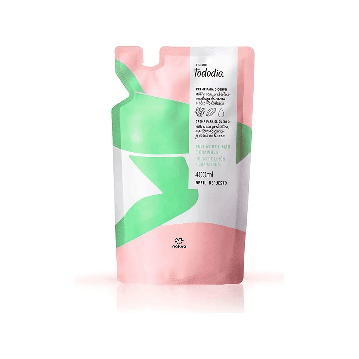Repuesto Crema Cuerpo Tododia Hojas Limón y Guanábana 400ml 2