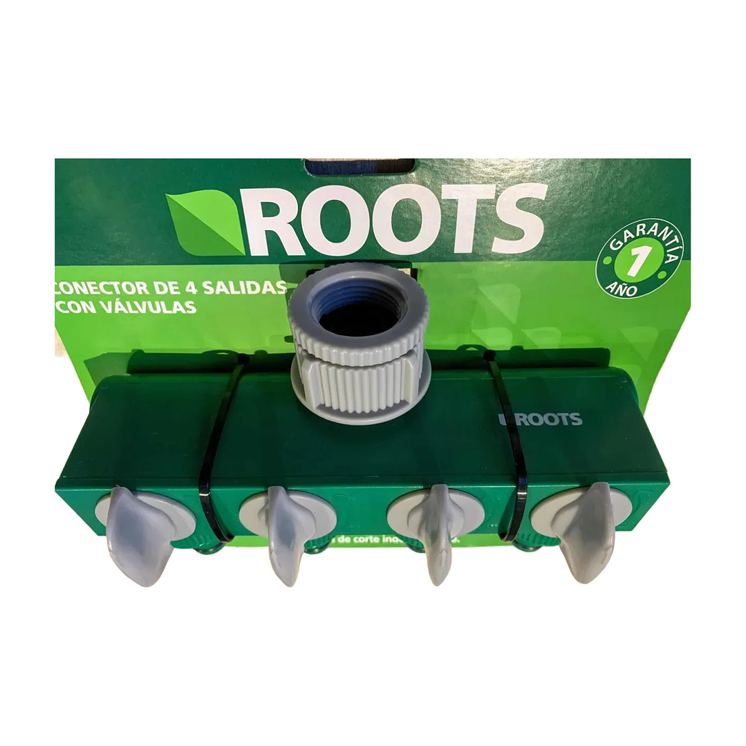 Conector de 4 salidas con válvulas Roots 2