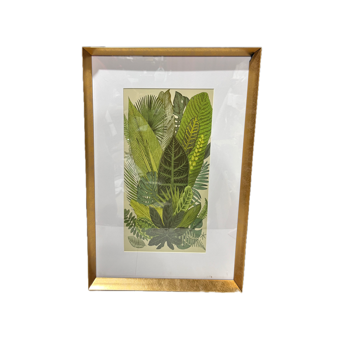 Cuadro 40x60cm hojas verdes marco profundo 2