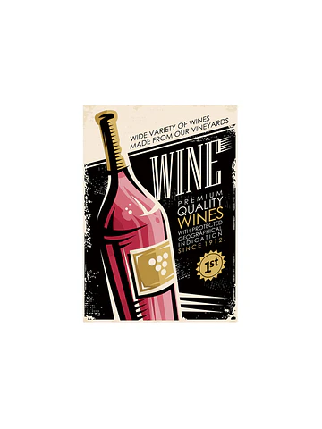 Cuadro decoración metálico 30x40 vino premium