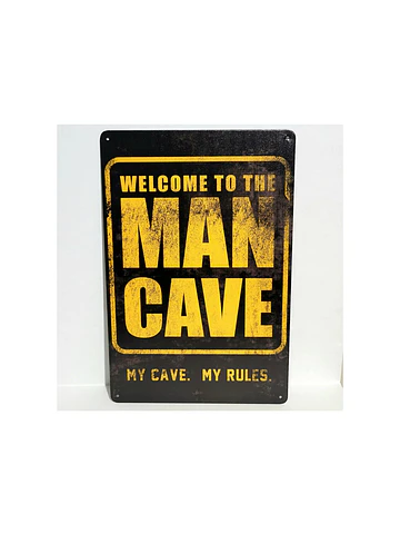 Cuadro Metálico Man Cave 20x30cm Vintage