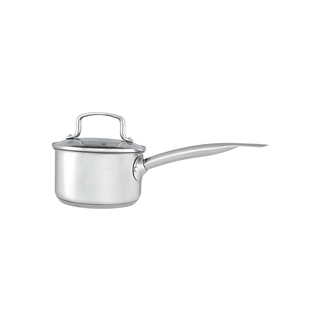 Cacerola acero inoxidable doble 16 cm con tapa de vidrio 3