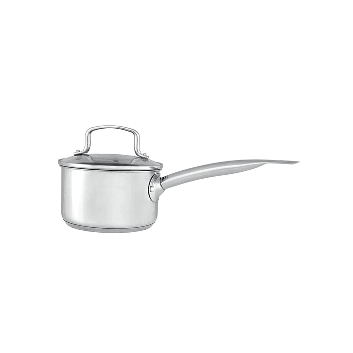 Cacerola acero inoxidable doble 16 cm con tapa de vidrio 3