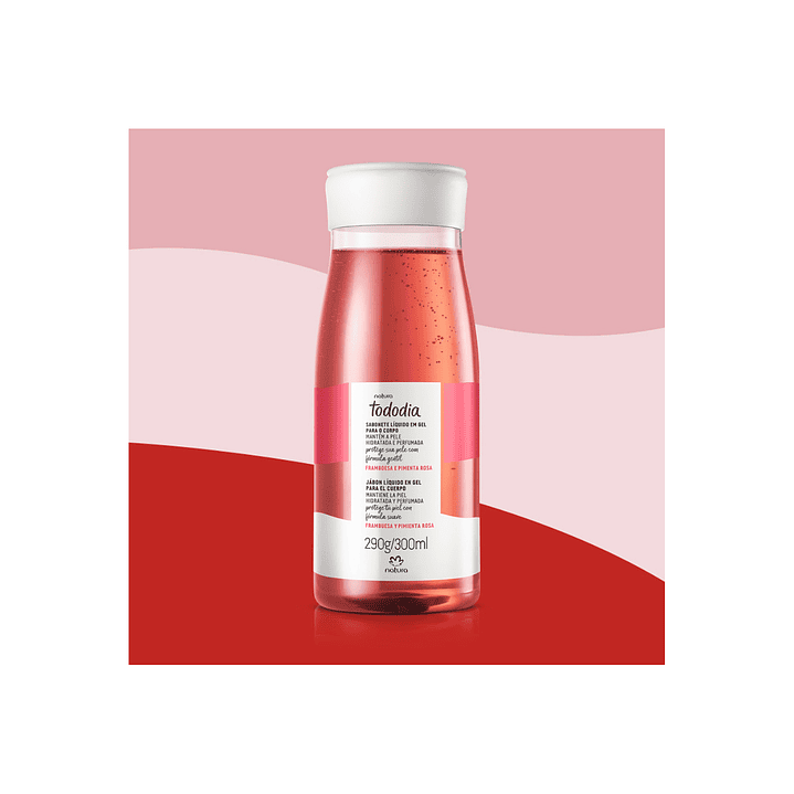 Jabón liquido en Gel Frambuesa y Pimiento rosa Tododia Natura 300ml 2