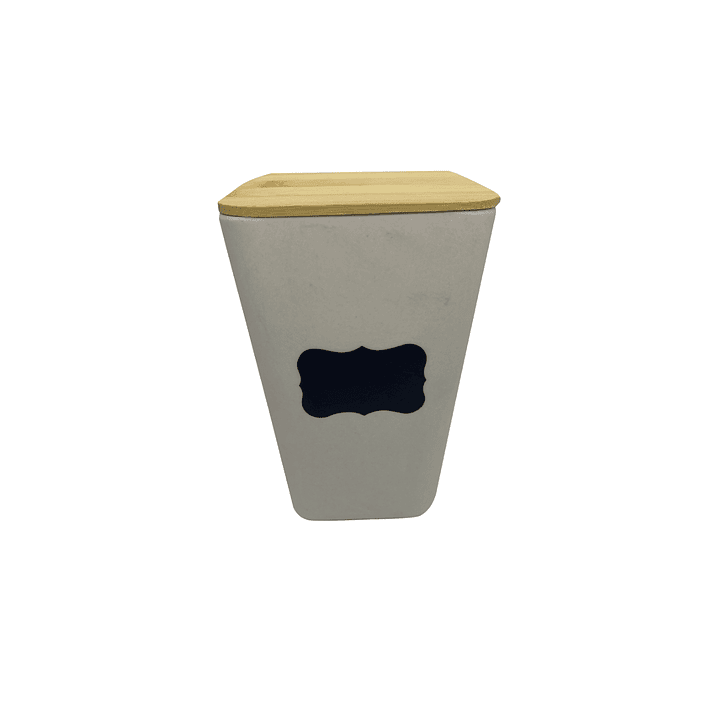 Canister Bio Bamboo 18 cm Blanco/Madera 1