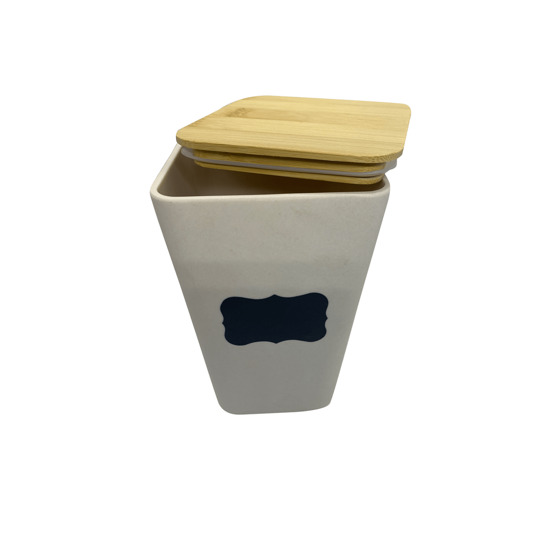 Canister Bio Bamboo 18 cm Blanco/Madera 3