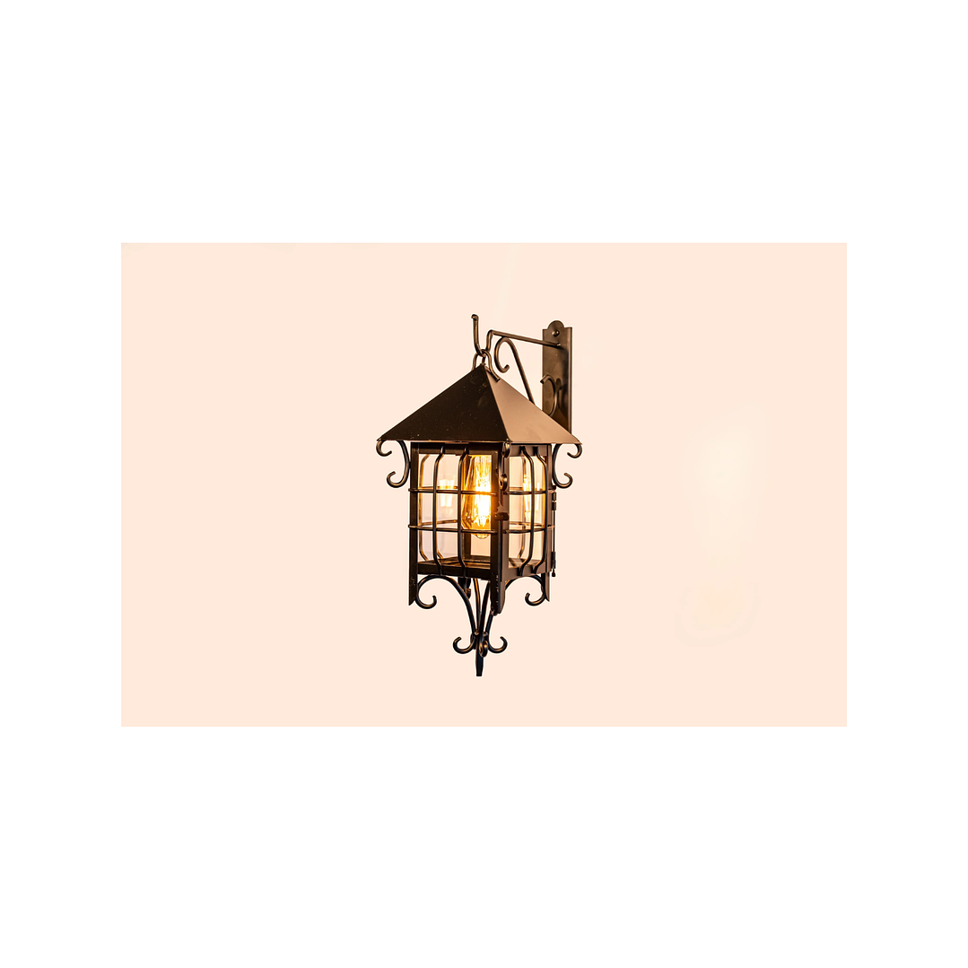 Farol Colonial con Escuadra Mini Negro 2