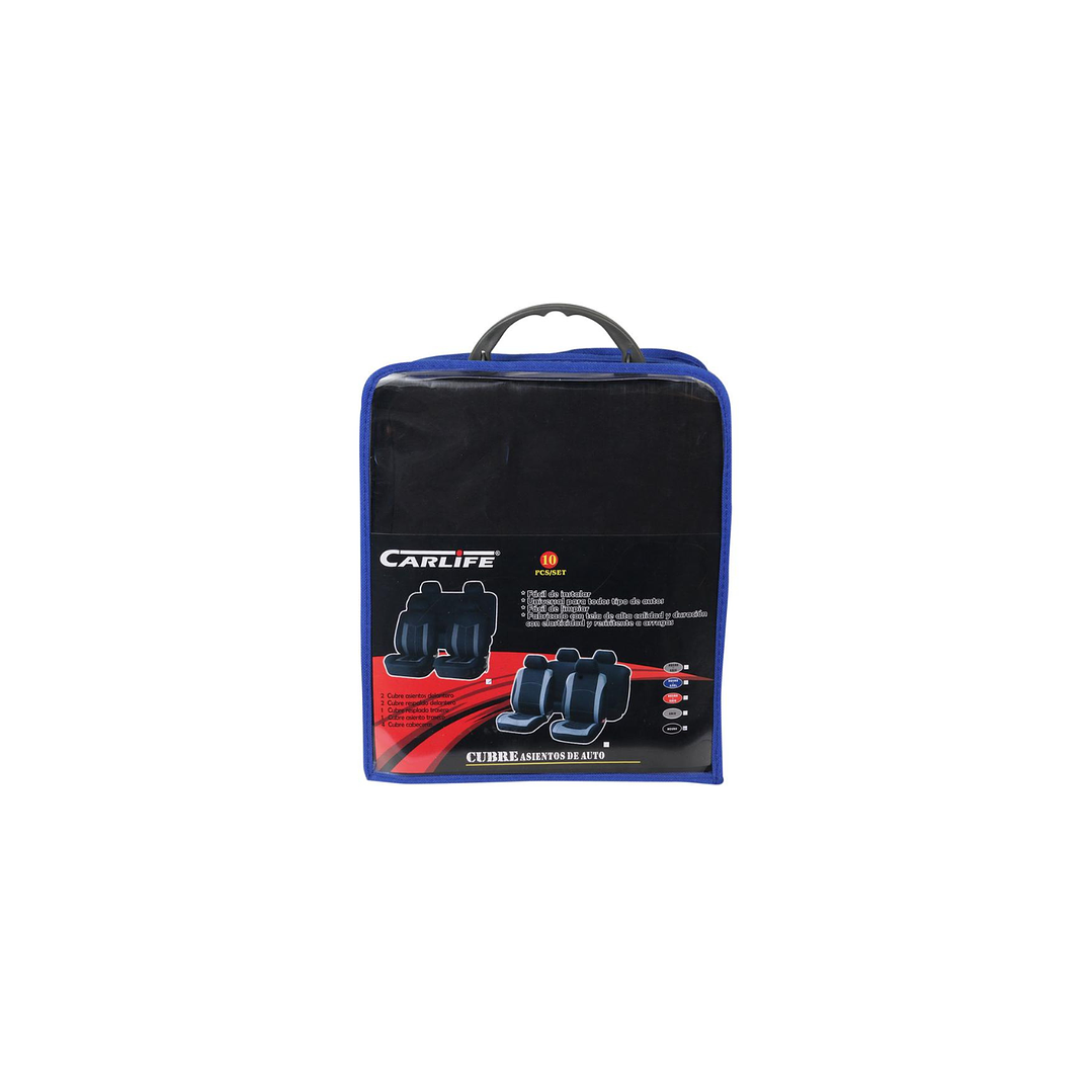 Funda cubre asiento auto tela negro gris Carlife 10 piezas 1