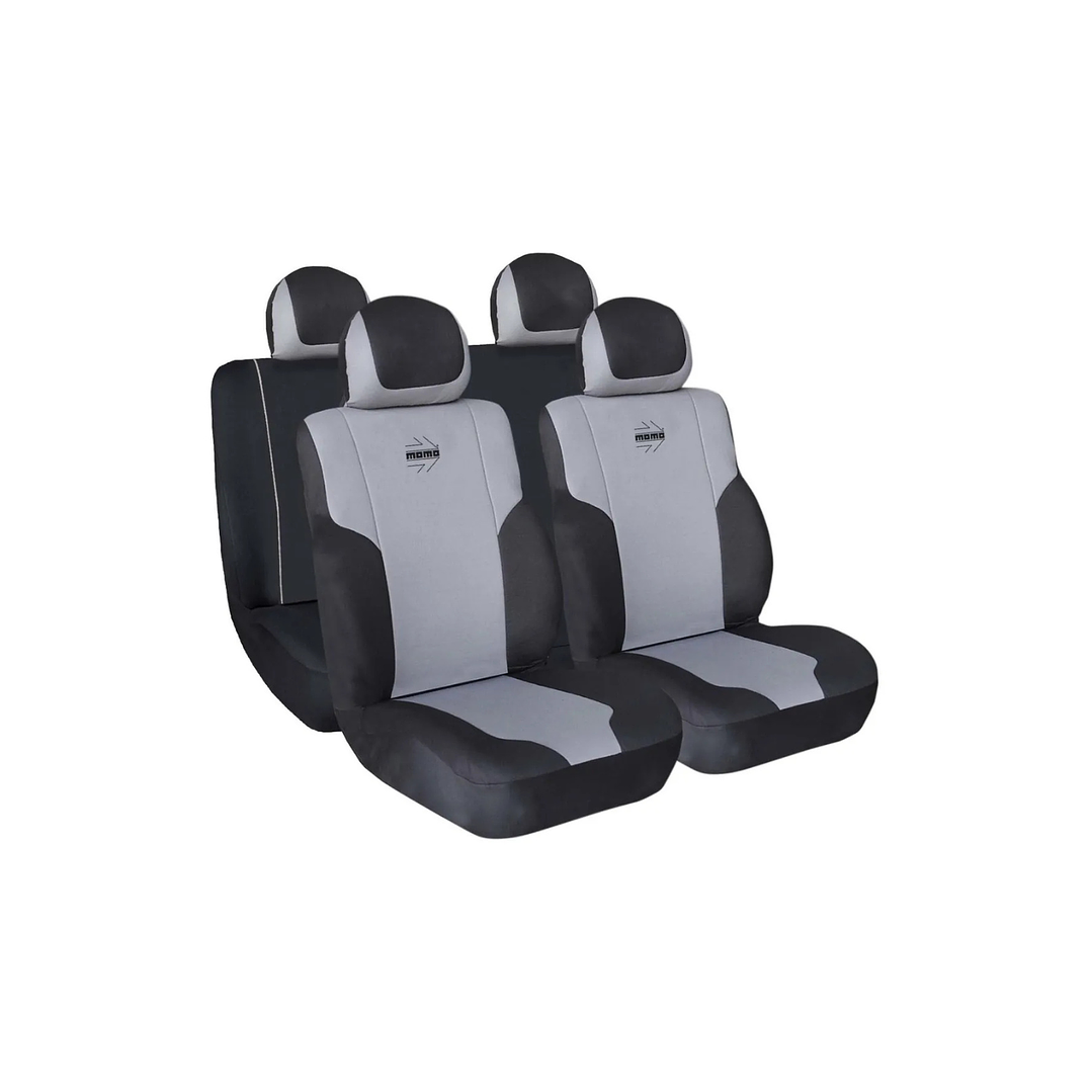 Juego Cubre asiento universal Negro/Gris Momo MAS011G 1