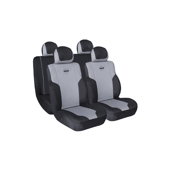 Juego Cubre asiento universal Negro/Gris Momo MAS011G 1