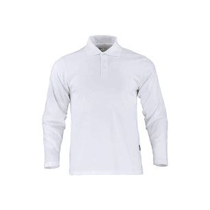 Polera pique Blanca manga larga Alaska