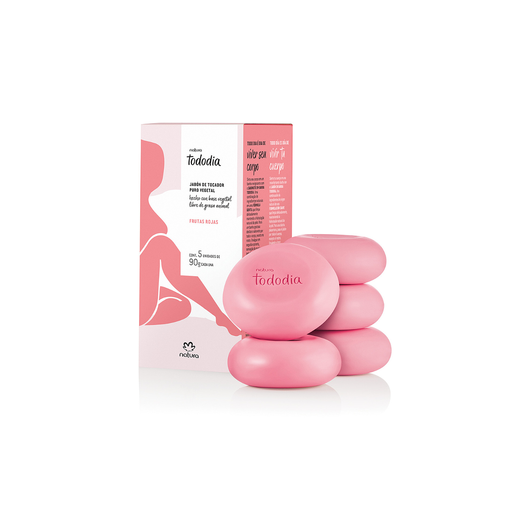 Jabón de tocador Frutas Rojas 5 Unidades Natura 1