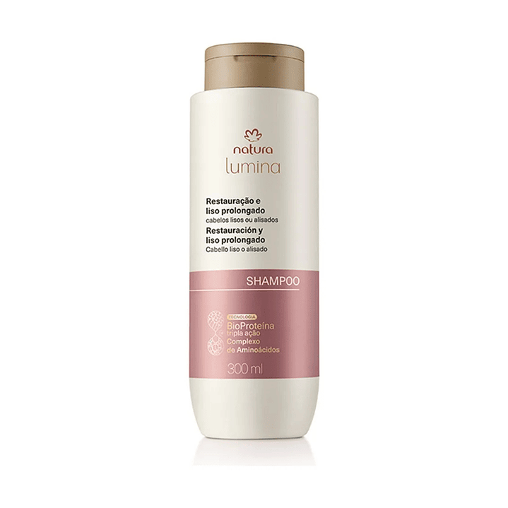 Shampoo Restauración y Liso Prolongado 300ml Lumina Natura 1