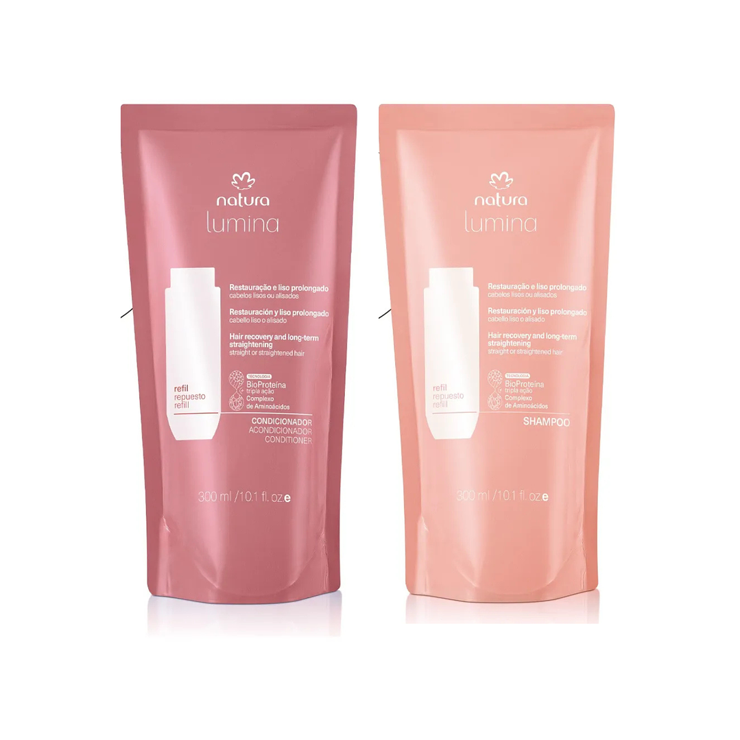 Rep. Shampoo + Acondicionador Cabello Liso 300 ml Lumina 1