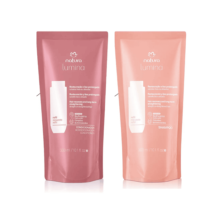 Rep. Shampoo + Acondicionador Cabello Liso 300 ml Lumina 1