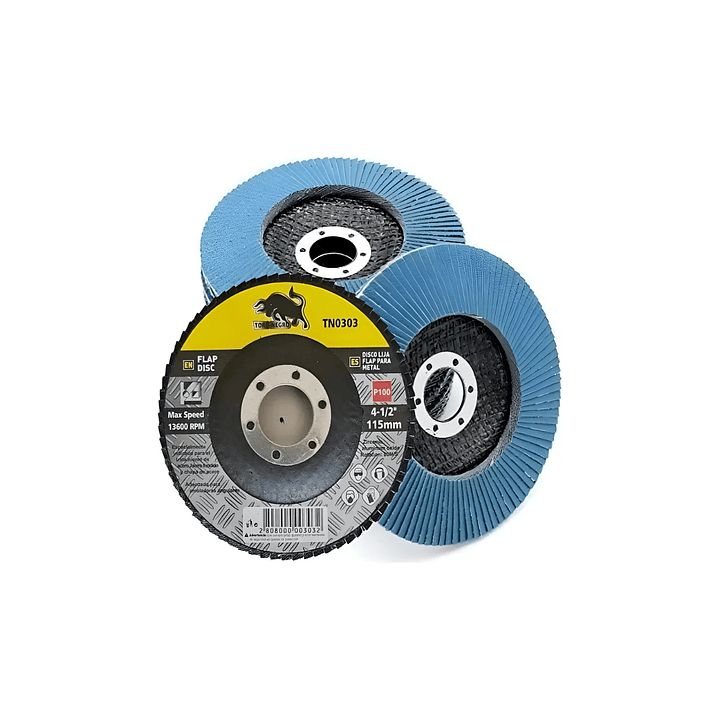 Pack 10 Discos Lija Traslapada Flap 4.5 P100 1