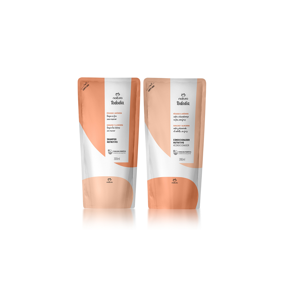 Kit Rep. Shampoo y Acond. Durazno y Almendra Natura 300ml 1