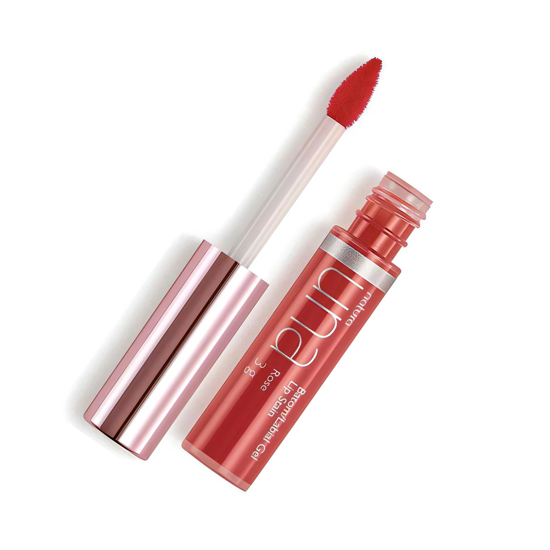 Labial Gel Lip Stain Semi Mate Una Natura Color Rose 2