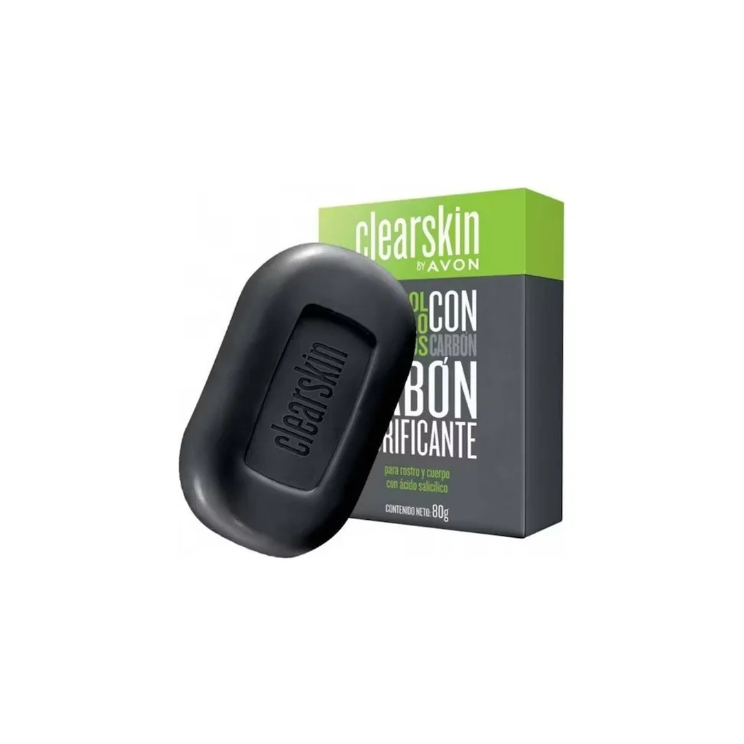 Jabón Purificante Exfoliante C/Carbón Avon 70g Clearskin  1