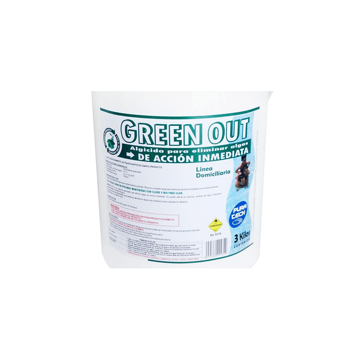 Alguicida piscina Green out Pura tech 3 kg  2